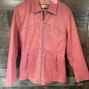 EXCelled Vintage Y2K Pink Leather Zip-Front Jacket